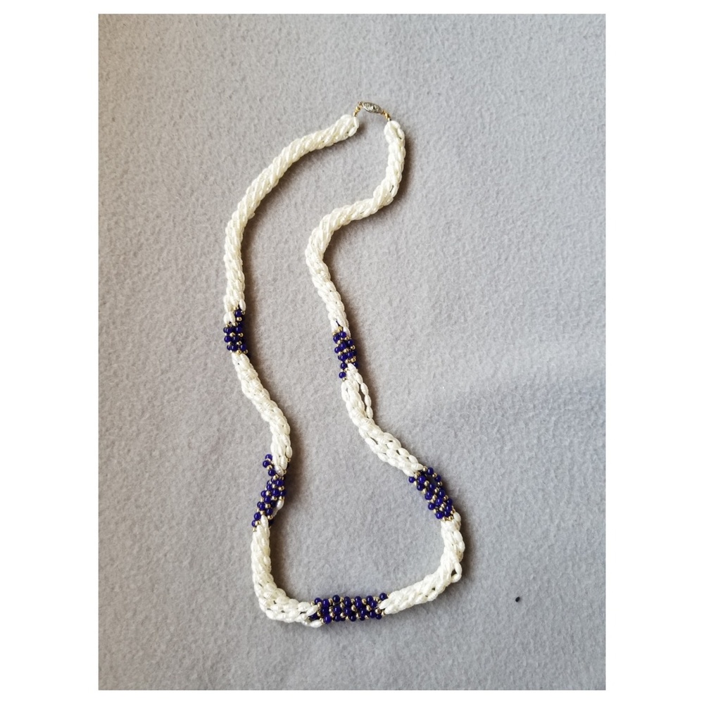 Pearl and bead long necklace